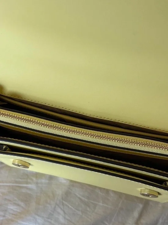 Michael Kors Yellow Leather Chain-Strap Crossbody - Picture 6 of 6